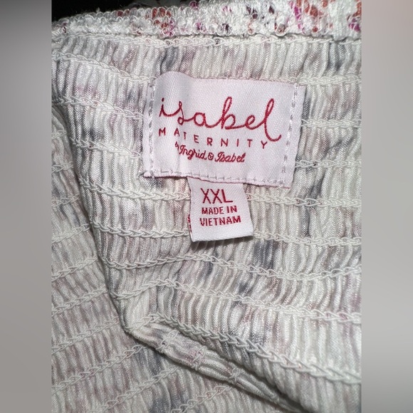 ⭐️New with tags ⭐️ Isabel Maternity Elow Sleeve Smocked Maternity top size XXL - Picture 3 of 4